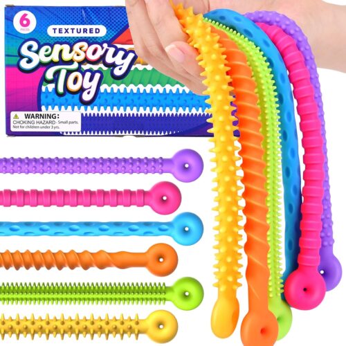 Sensory Toys Fidget Stretchy Strings: Fidget Toys Bracelet for Kids Calming – Adjustable Sensory Bracelet for Autism – Quiet Prizes Box Toys for Classroom 6 Pack