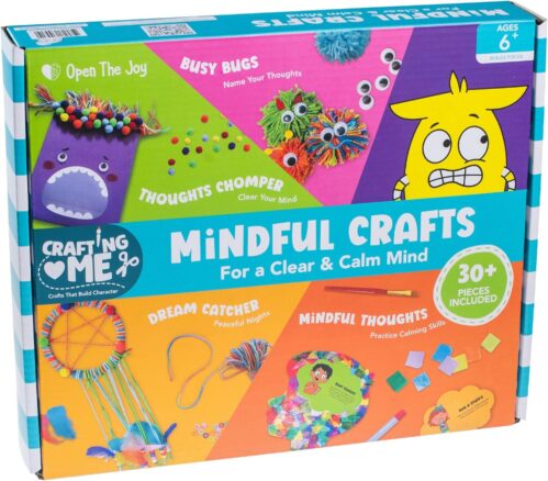 Open The Joy Mindful Crafts Kit for Kids – DIY Emotional Regulation Activities, Calming Tools, Stress Relief, and Mindfulness Art Projects for Children Ages 4 and Up