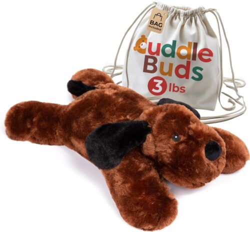 Cuddle Buds 3lbs Weighted Dog Stuffed Animal for Sensory Needs, 20” Plush Dog, Weighted Stuffed Animals for Adults, Soft Plushie Toy
