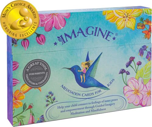 Imagine Meditation Cards for Kids – Award-Winning Mindfulness kit of XL Cards with Calming Guided Meditations for Empowerment, Focus and Relaxation. Great for Parents, Teachers and Therapists.