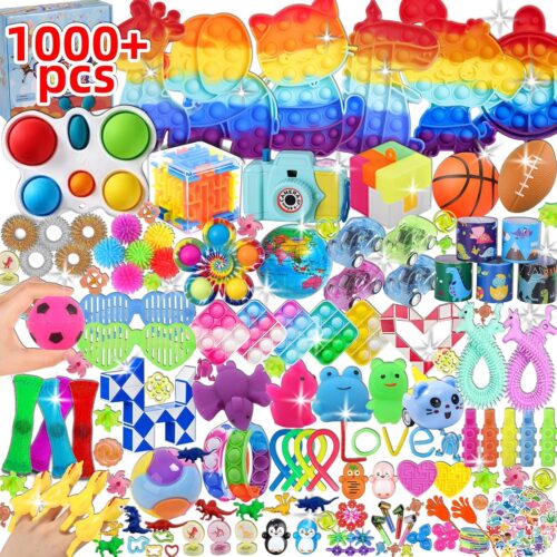1000Pcs Party Favors for Kids, Fidget Toys Bulk, Birthday Gift Toys, Fidgets Stocking Stuffers, Treasure Box Birthday Party, Goodie Bag Stuffers, Carnival Prizes, Pinata Filler Stuffers for Classroom