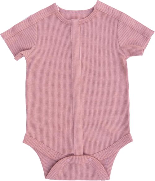 Short Sleeve Vertical All-Access Bodysuit | Preemie to 4T | Port Friendly Clothing