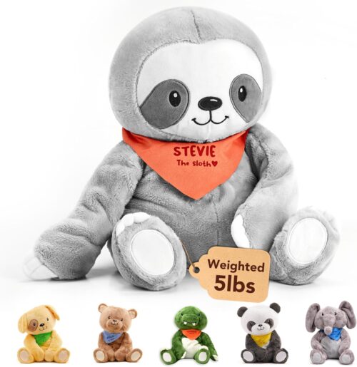 Lilly’s Love Weighted Stuffed Animal, 5lb | Sensory Plush for Kids & Adults | Machine Washable Plushie w/Removable Inner | Calming Weighted Stuffed Animal for Anxiety, Stevie The Sloth