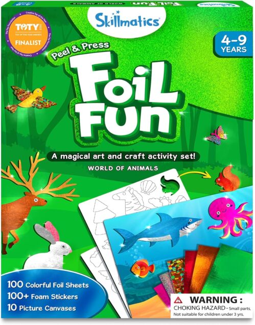Skillmatics Foil Fun – Animals, Easter Basket Stuffers, No Mess Art for Kids, Travel Toys, Craft Kits, DIY Creative Activity, Gifts for Boys & Girls Ages 4, 5, 6, 7, 8, 9