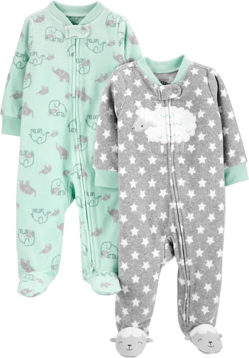 Simple Joys by Carter’s Baby 2-Pack Neutral Fleece Footed Sleep and Play