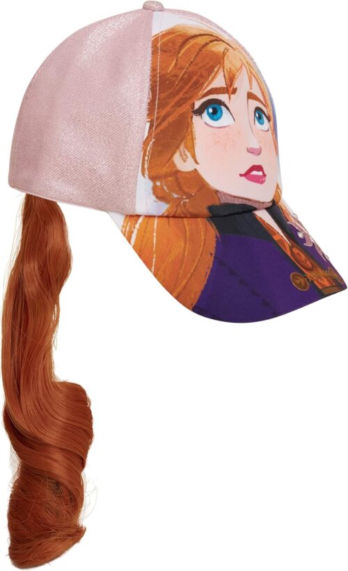 Disney Girls’ Frozen Baseball Cap – Elsa and Anna Ponytail Hat for Girls – Kids Frozen Hat for Little Girls (Ages 4-7)