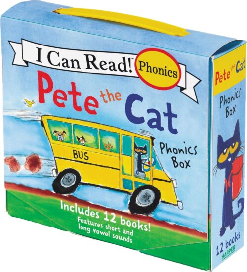 Pete the Cat 12-Book Phonics Fun!: A Box of 12 Mini-Books Featuring Short and Long Vowel Sounds (My First I Can Read)