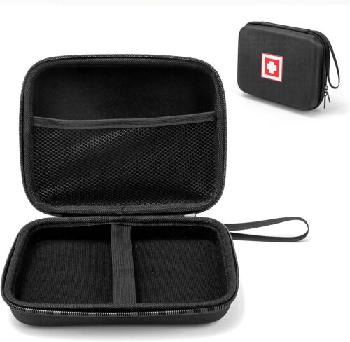Protective Carrying Case for Portable Nebulizer, Travel Medical Bag with Hard Shell for Inhaler Spacer, Masks, Asthma Accessories Emergency Medicine Storage Bag for Kids and Adults (Black)