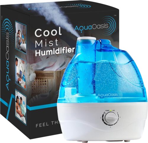 AquaOasis® Cool Mist Humidifier (2.2L Water Tank) Quiet Ultrasonic Humidifiers for Bedroom & Large room – Adjustable -360 Rotation Nozzle, Auto-Shut Off, Humidifiers for Babies Nursery & Whole House