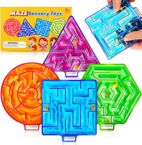 Squishy Toys Sensory Fidget Toys for Kids: 4 Pack Maze Sensory Toys for Autism – Sensory Fidget Toys with Filled Goo for Calming Down Classroom