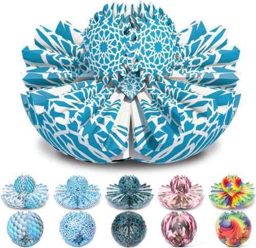 Gear Ball Fidget Toy, 3D Printed Gear Ball Gear Sphere Desk Toy Cube Spin Stress Ball, GearSphere Fidget Ball Stress Relief Toy, Anxiety Toys, for Adults Kids Stocking Stuffers