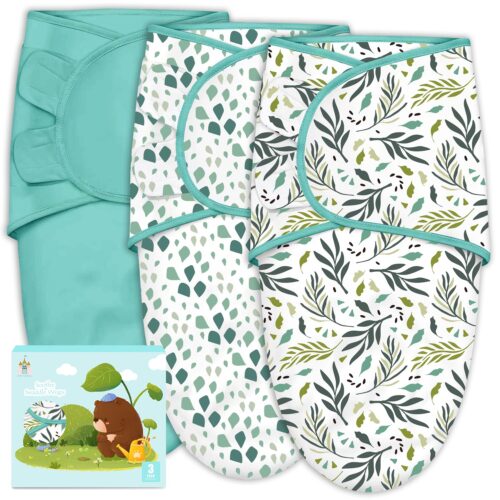 Cute Castle 3-Pack Baby Swaddle Sleep Sacks – Newborn Swaddle Sack – Ergonomic Baby Swaddles Blanket Warp for Boys and Girls – Baby Essentials (0-3 Months – Green)
