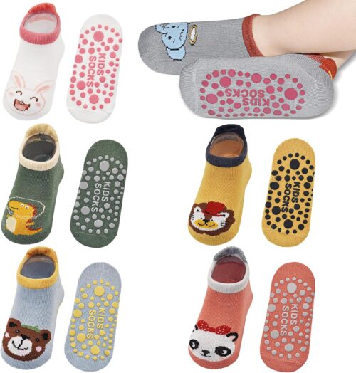 HYCLES Non Slip Baby Socks with Grip Non Skid Ankle Socks for 6-12 Month Infants 1-5 Years Toddlers Kids Boys Girls