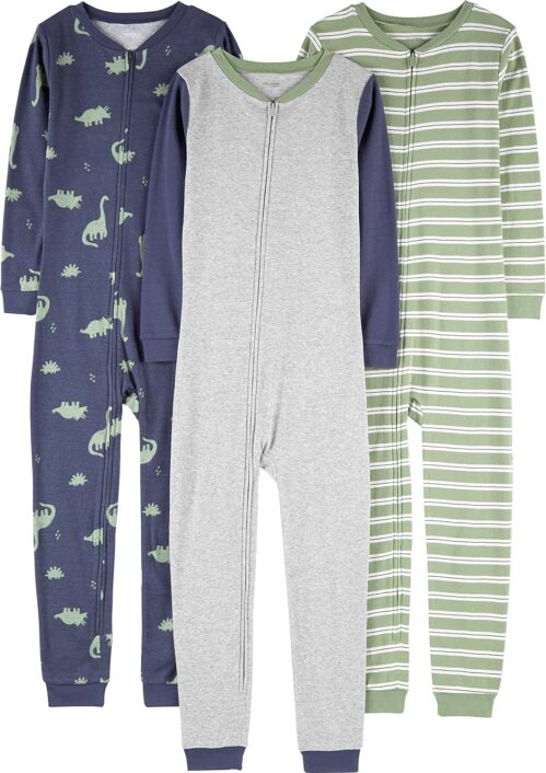 Simple Joys by Carter’s Kids’ 3-Pack Snug Fit Footless Cotton Pajamas