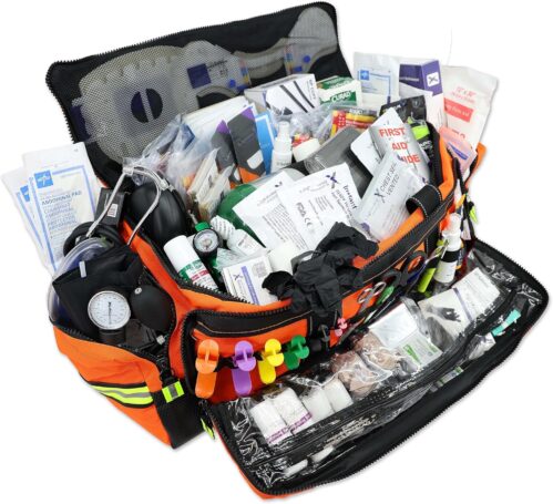Lightning X MB50 Breathing & Trauma Stocked Gear Bag w/Fill Kit for First Responder EMT – Orange