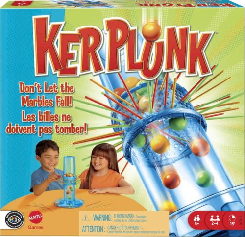 Mattel KerPlunk Kids Game, Easy-to-Learn Family Game for 2 to 4 Players, Don’t Let The Marbles Fall
